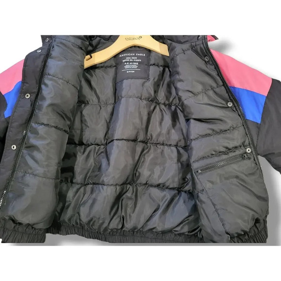 American Eagle Women's multicolor button-down & Zip-up puffer jacket - small - Picture 3 of 9